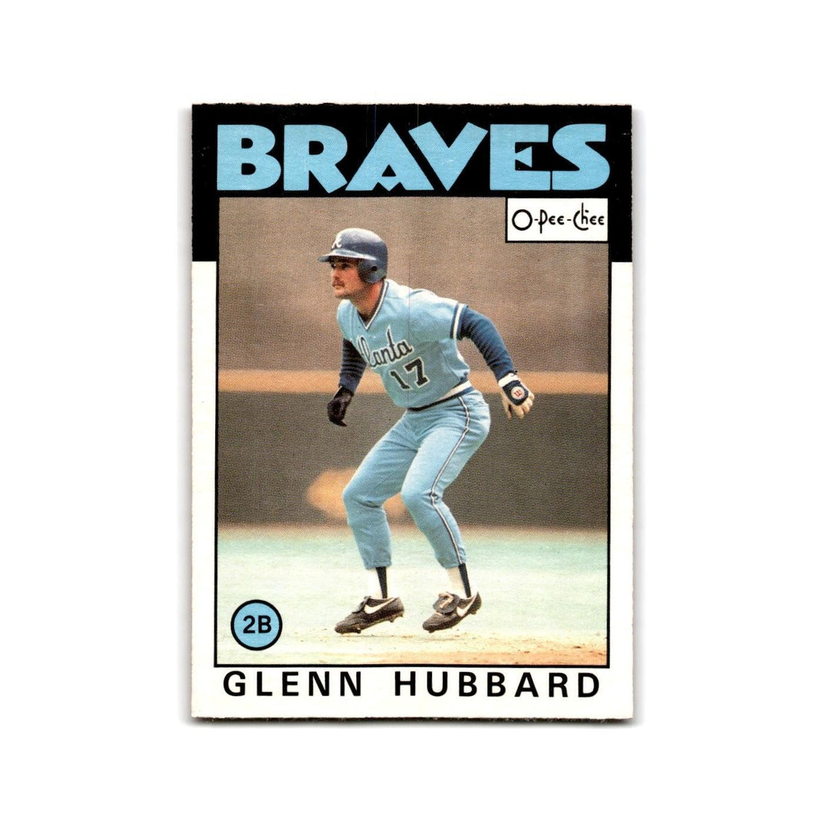 Glenn Hubbard 1986 O-Pee-Chee #112 Atlanta Braves Baseball Card NM