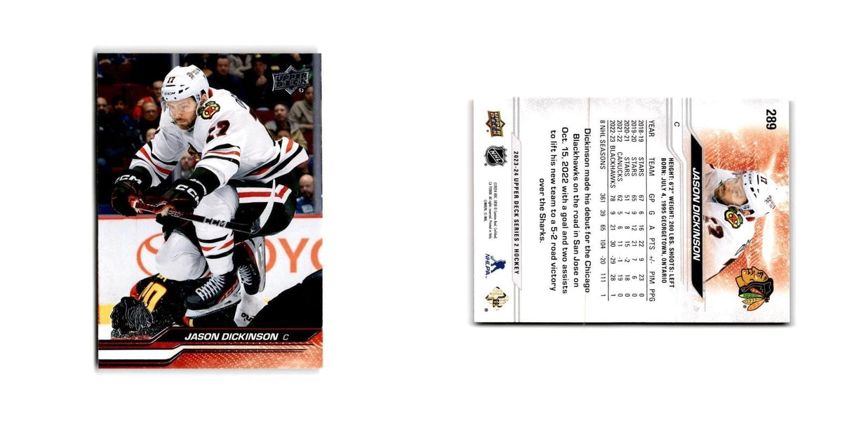 2023 Upper Deck Jason Dickinson Chicago Blackhawks #289