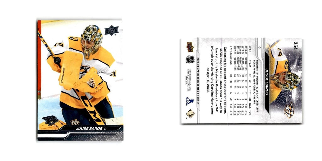 2023 Upper Deck Juuse Saros Nashville Predators #354