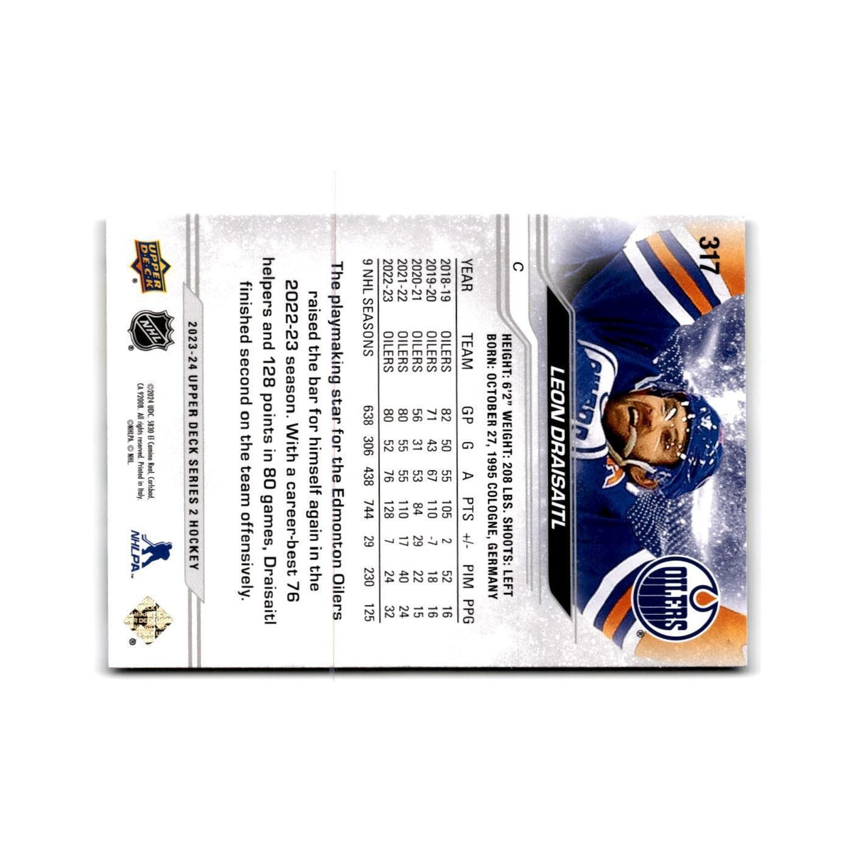 2023 Upper Deck Leon Draisaitl Edmonton Oilers #317
