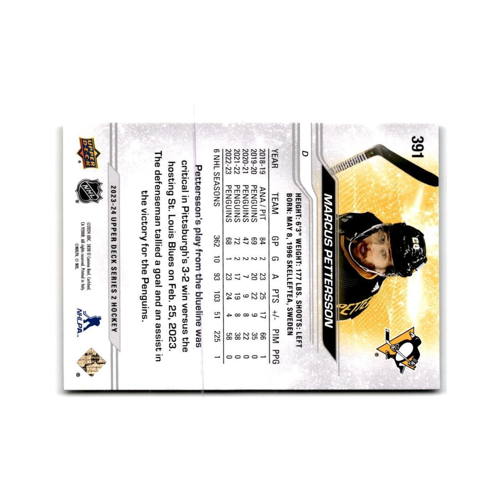 2023 Upper Deck Marcus Pettersson Pittsburgh Penguins #391