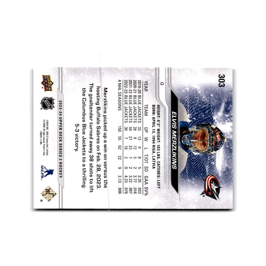 2023 Upper Deck Elvis Merzlikins Columbus Blue Jackets #303