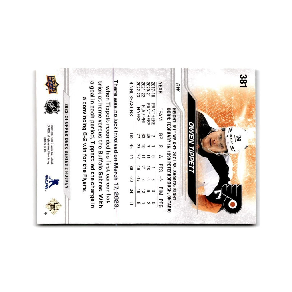 2023 Upper Deck Owen Tippett Philadelphia Flyers #381