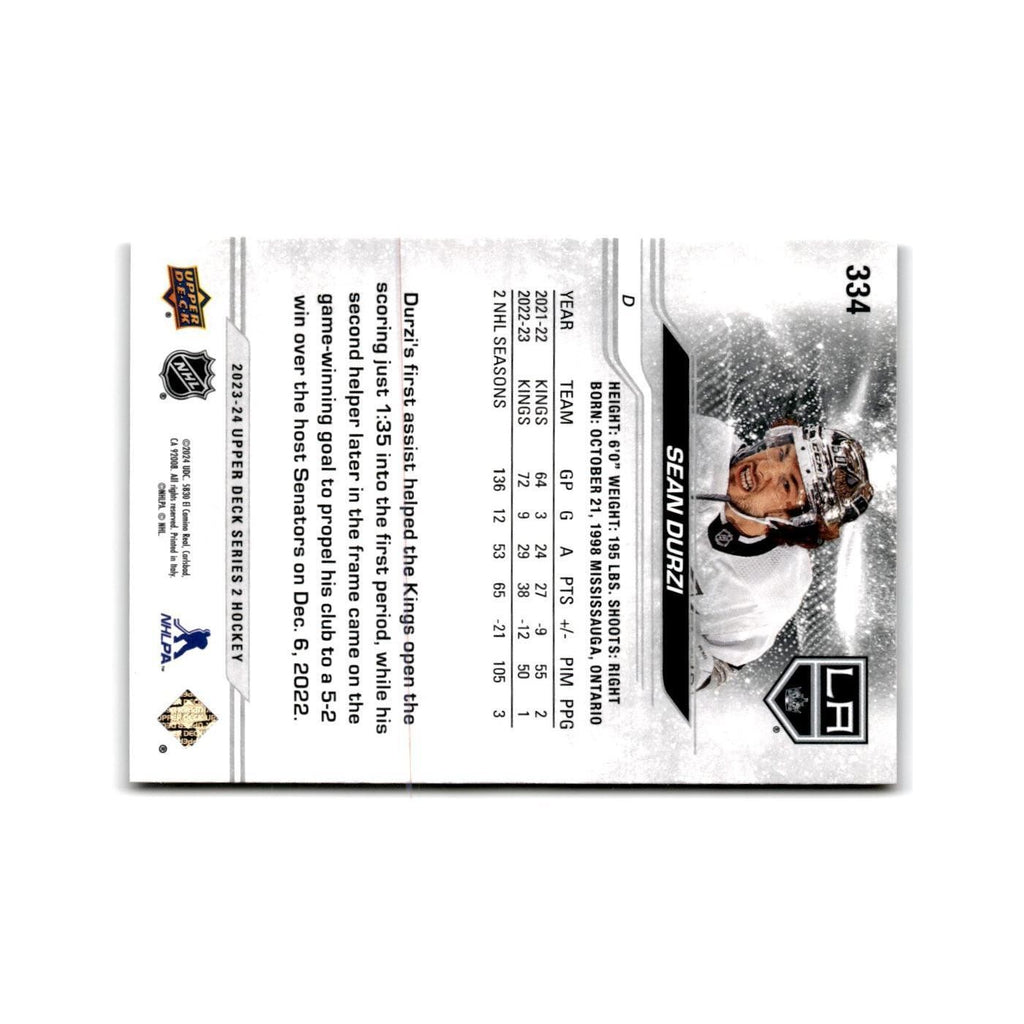 2023 Upper Deck Sean Durzi Los Angeles Kings #334