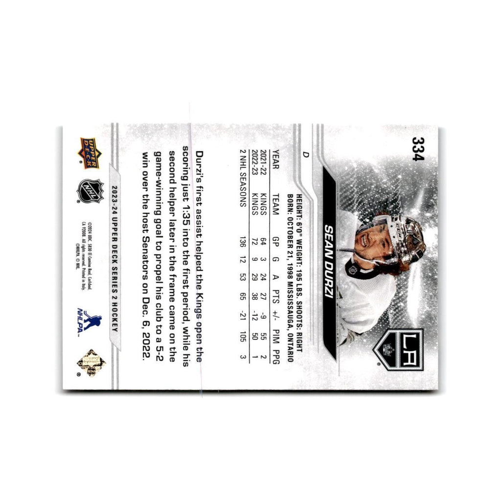 2023 Upper Deck Sean Durzi Los Angeles Kings #334