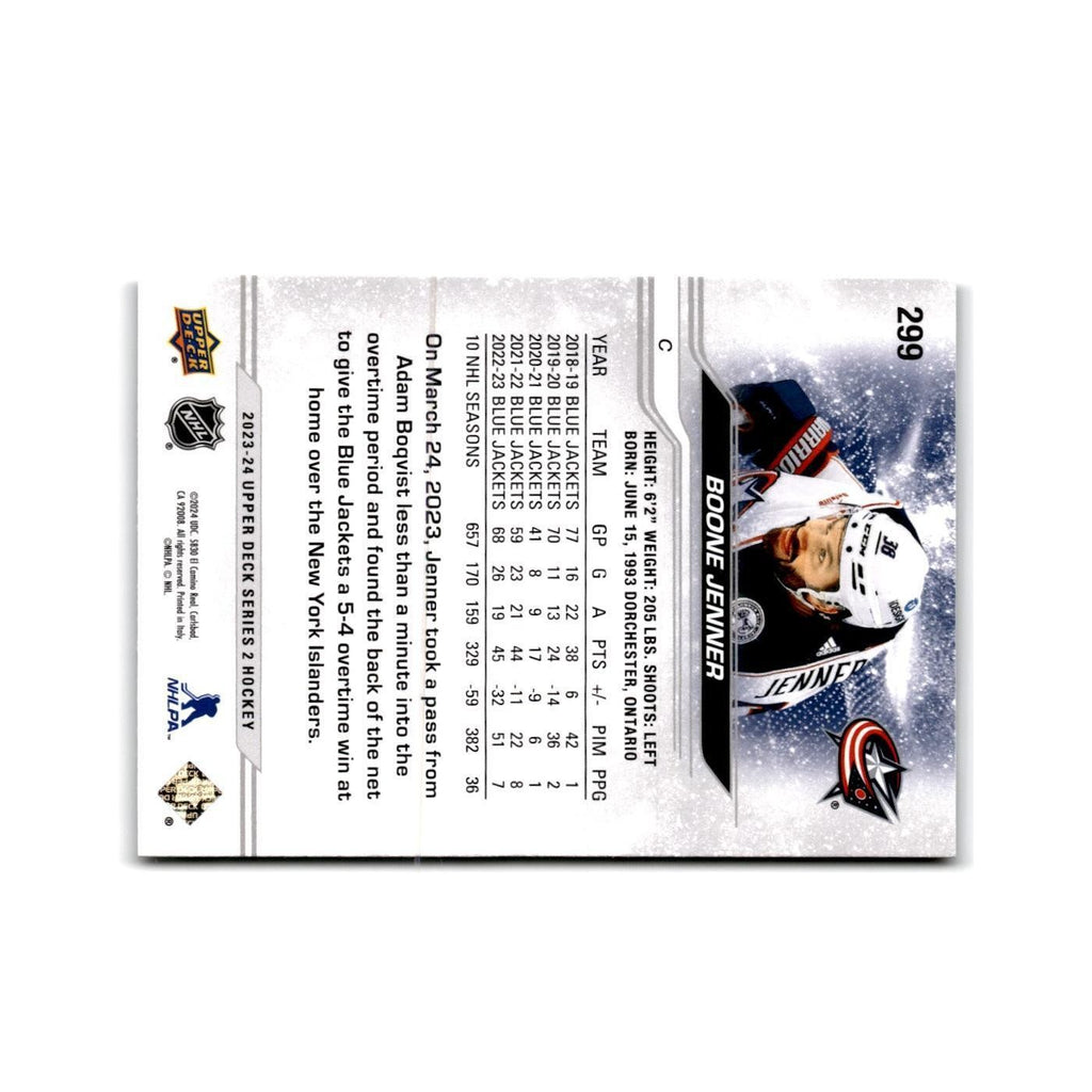 2023 Upper Deck Boone Jenner Columbus Blue Jackets #299