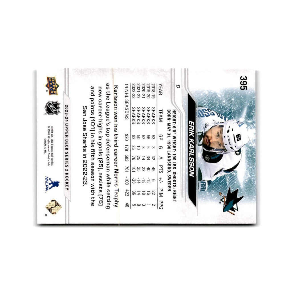 2023 Upper Deck Erik Karlsson San Jose Sharks #395