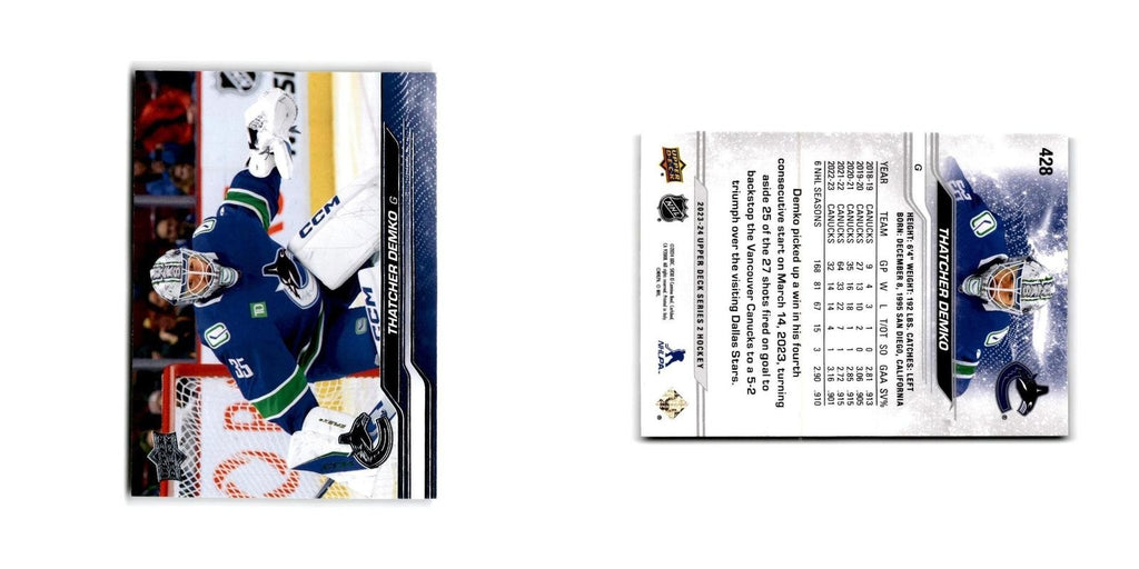 2023 Upper Deck Thatcher Demko Vancouver Canucks #428
