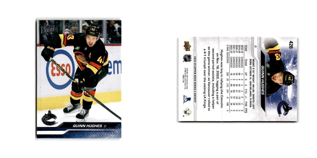 2023 Upper Deck Quinn Hughes Vancouver Canucks #426
