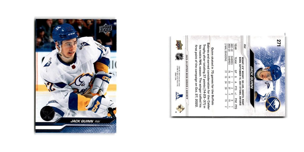 2023 Upper Deck Jack Quinn Buffalo Sabres #271