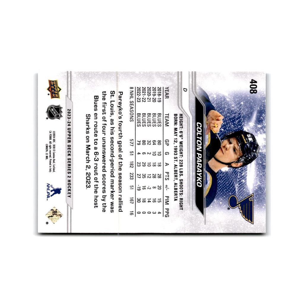 2023 Upper Deck Colton Parayko St. Louis Blues #408