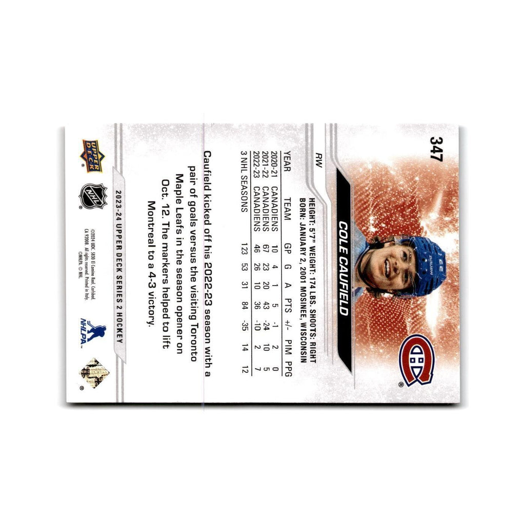 2023 Upper Deck Cole Caufield Montreal Canadiens #347