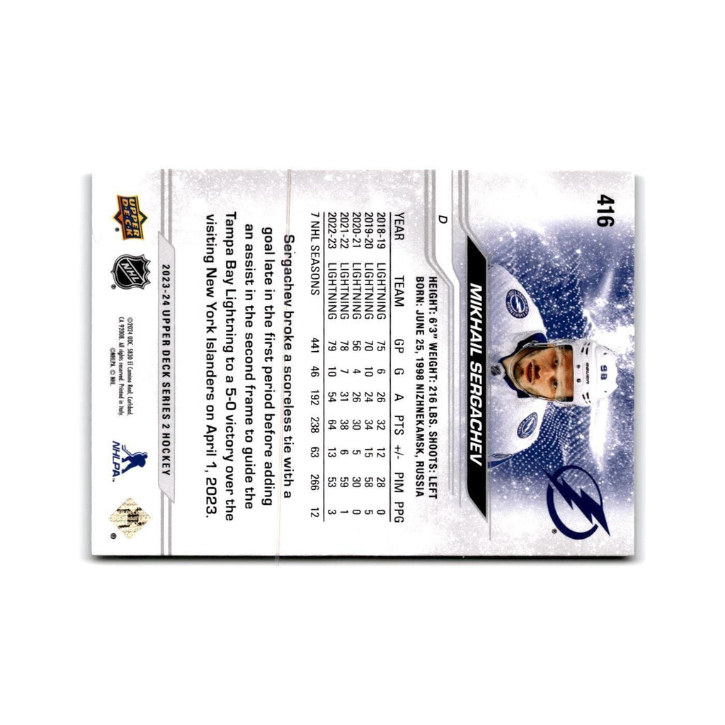 2023 Upper Deck Mikhail Sergachev Tampa Bay Lightning #416