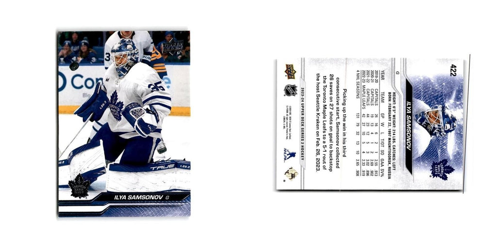 2023 Upper Deck Ilya Samsonov Toronto Maple Leafs #422