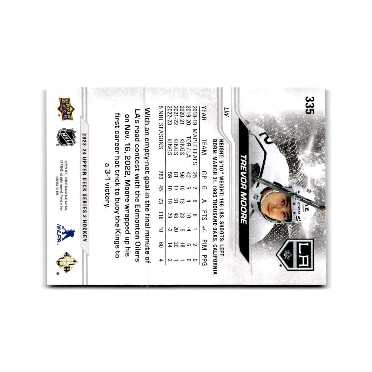 2023 Upper Deck Trevor Moore Los Angeles Kings #335