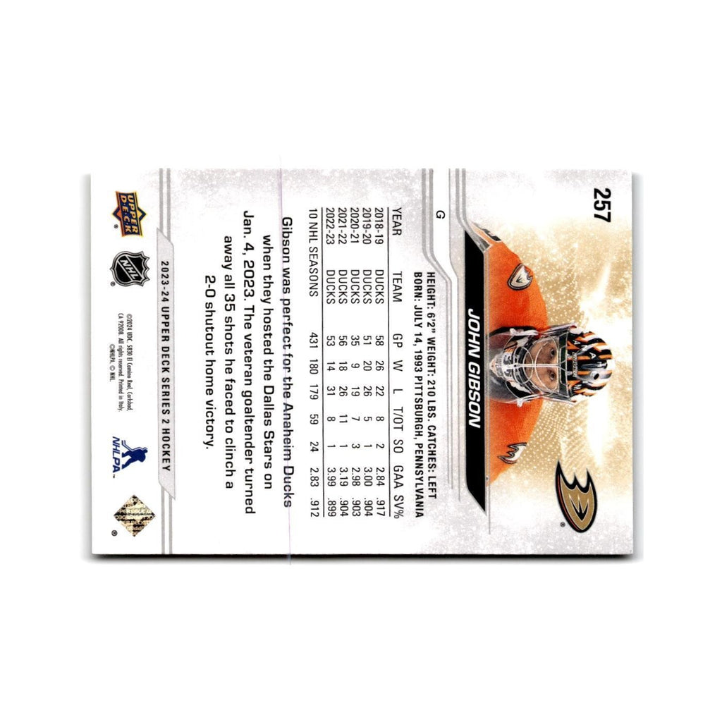 2023 Upper Deck John Gibson Anaheim Ducks #257