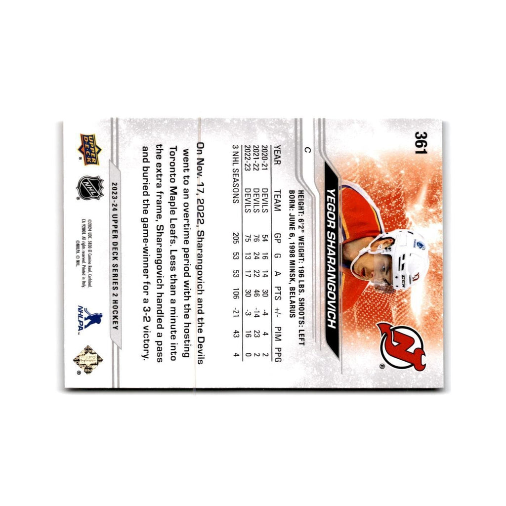 2023 Upper Deck Yegor Sharangovich New Jersey Devils #361