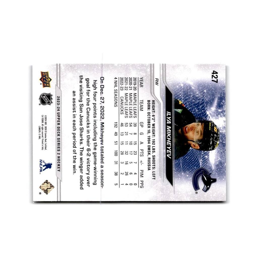 2023 Upper Deck Ilya Mikheyev Vancouver Canucks #427
