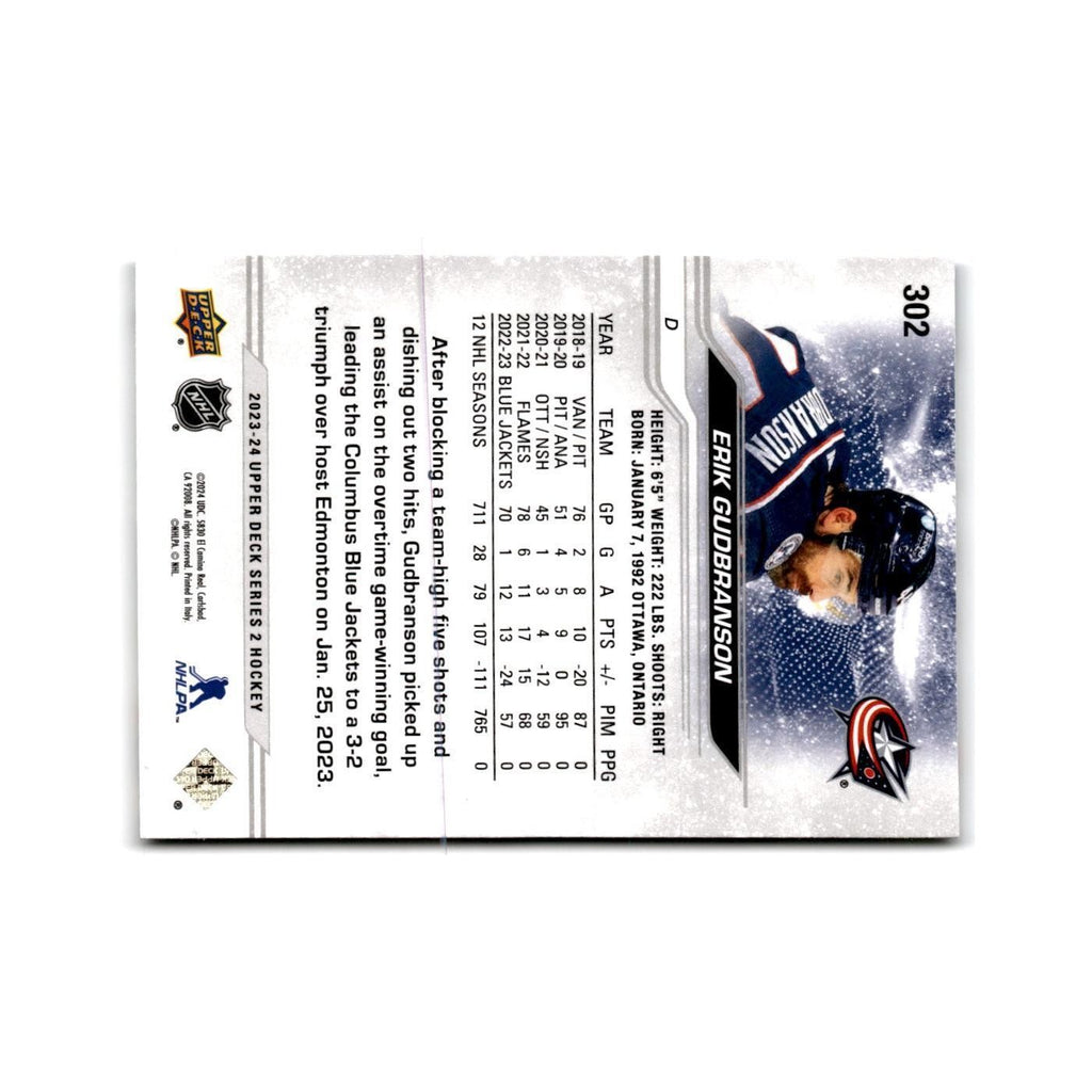 2023 Upper Deck Erik Gudbranson Columbus Blue Jackets #302