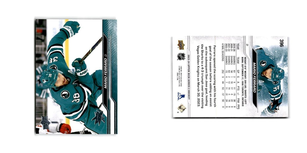 2023 Upper Deck Mario Ferraro San Jose Sharks #396