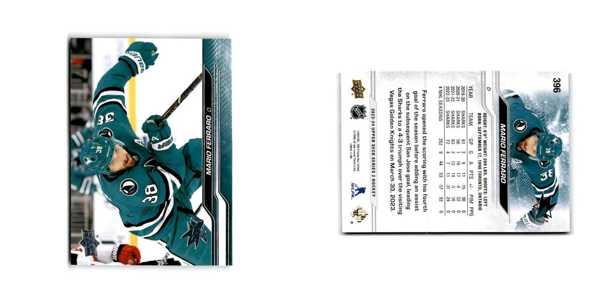 2023 Upper Deck Mario Ferraro San Jose Sharks #396