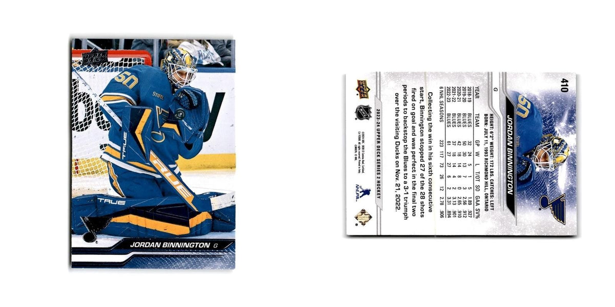 2023 Upper Deck Jordan Binnington St. Louis Blues #410