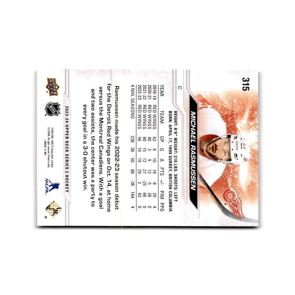 2023 Upper Deck Michael Rasmussen Detroit Red Wings #315