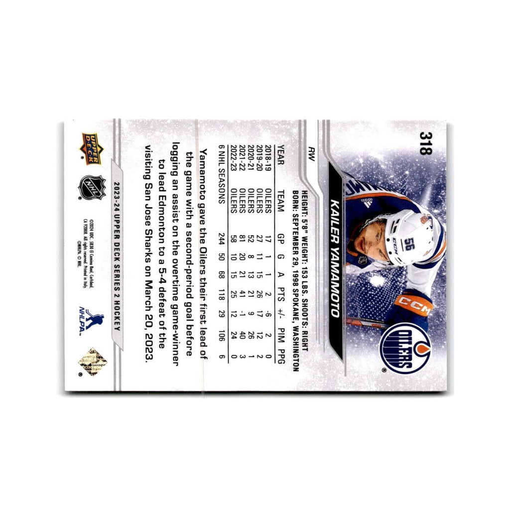 2023 Upper Deck Kailer Yamamoto Edmonton Oilers #318