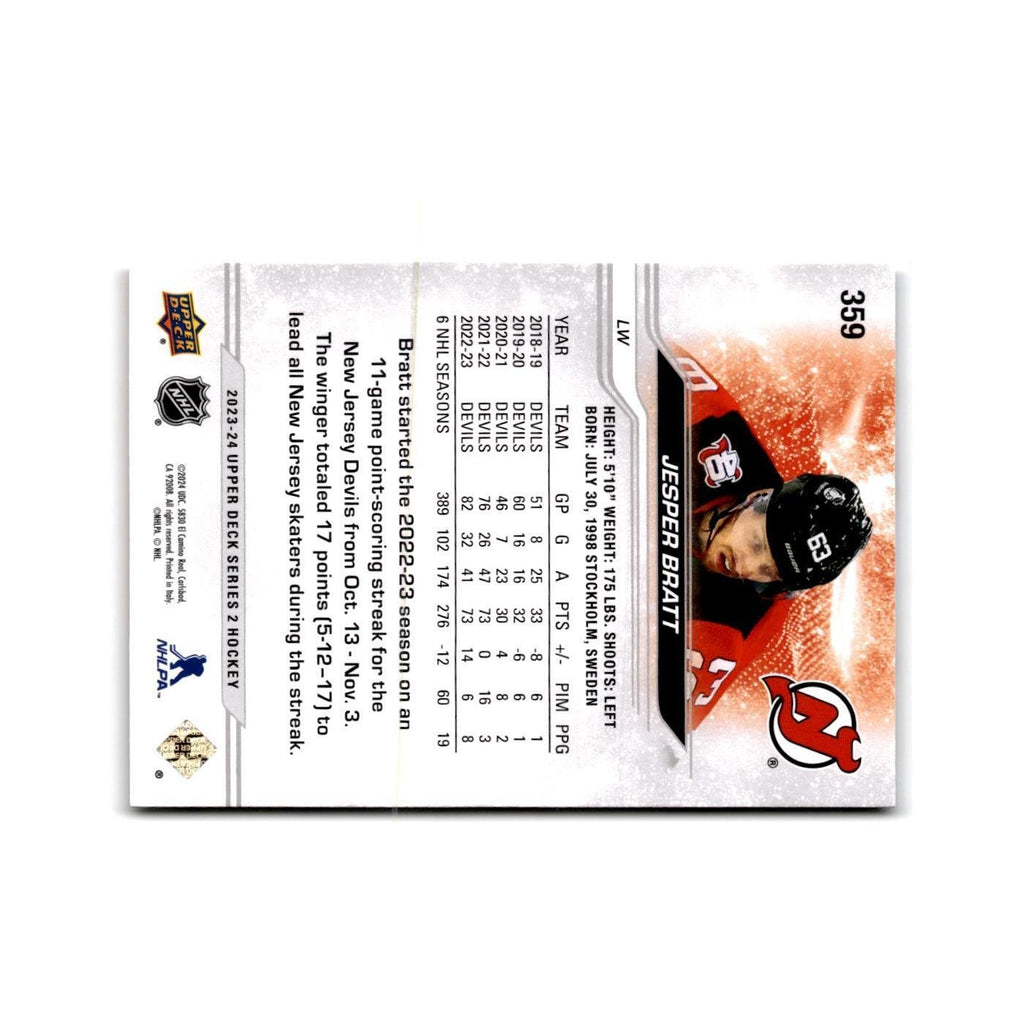 2023 Upper Deck Jesper Bratt New Jersey Devils #359