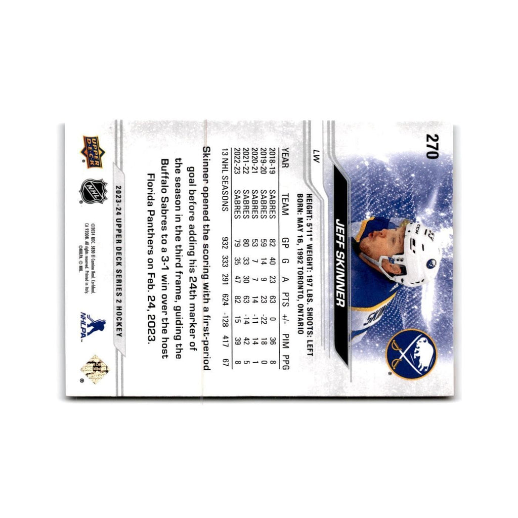 2023 Upper Deck Jeff Skinner Buffalo Sabres #270