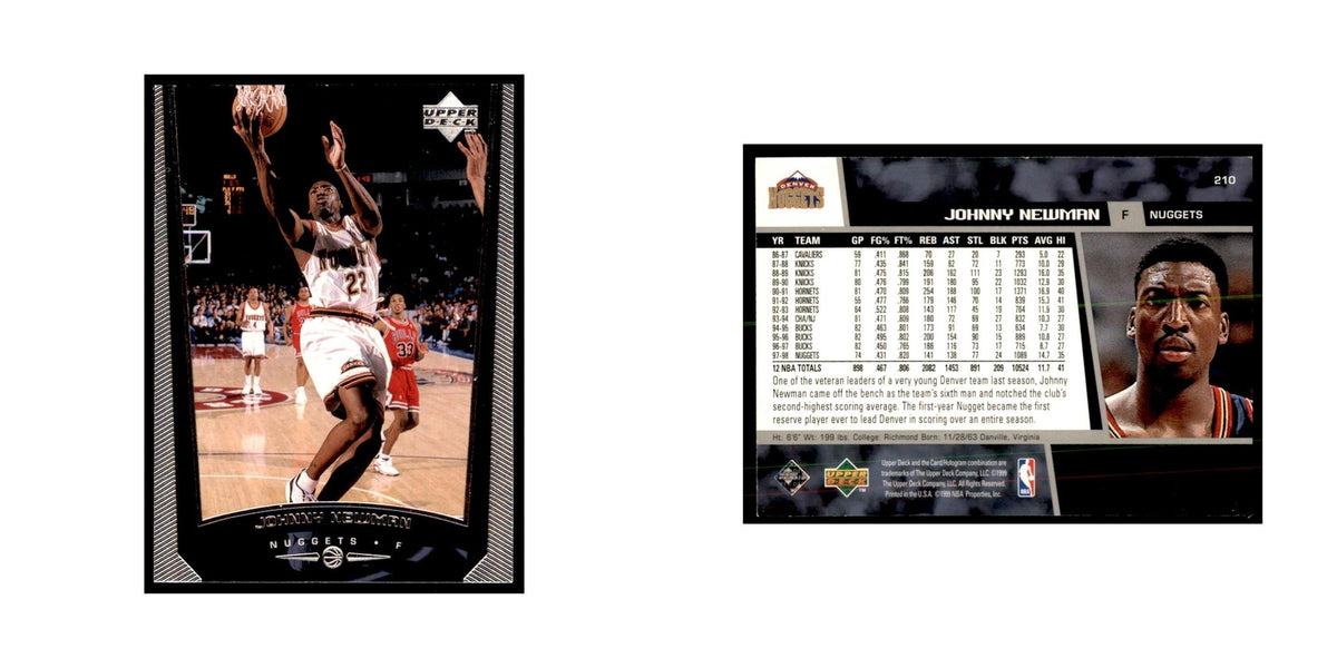 1998 Upper Deck Johnny Newman Basketball Cards #210