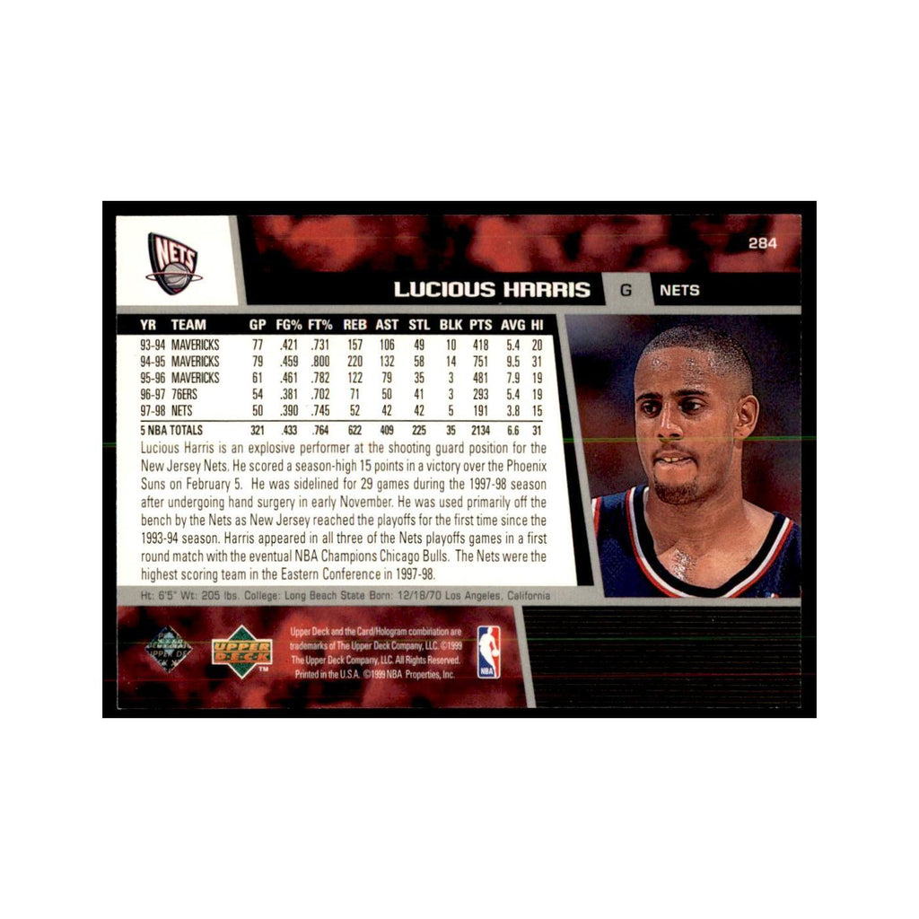 1998 Upper Deck Lucious Harris Basketball Cards #284