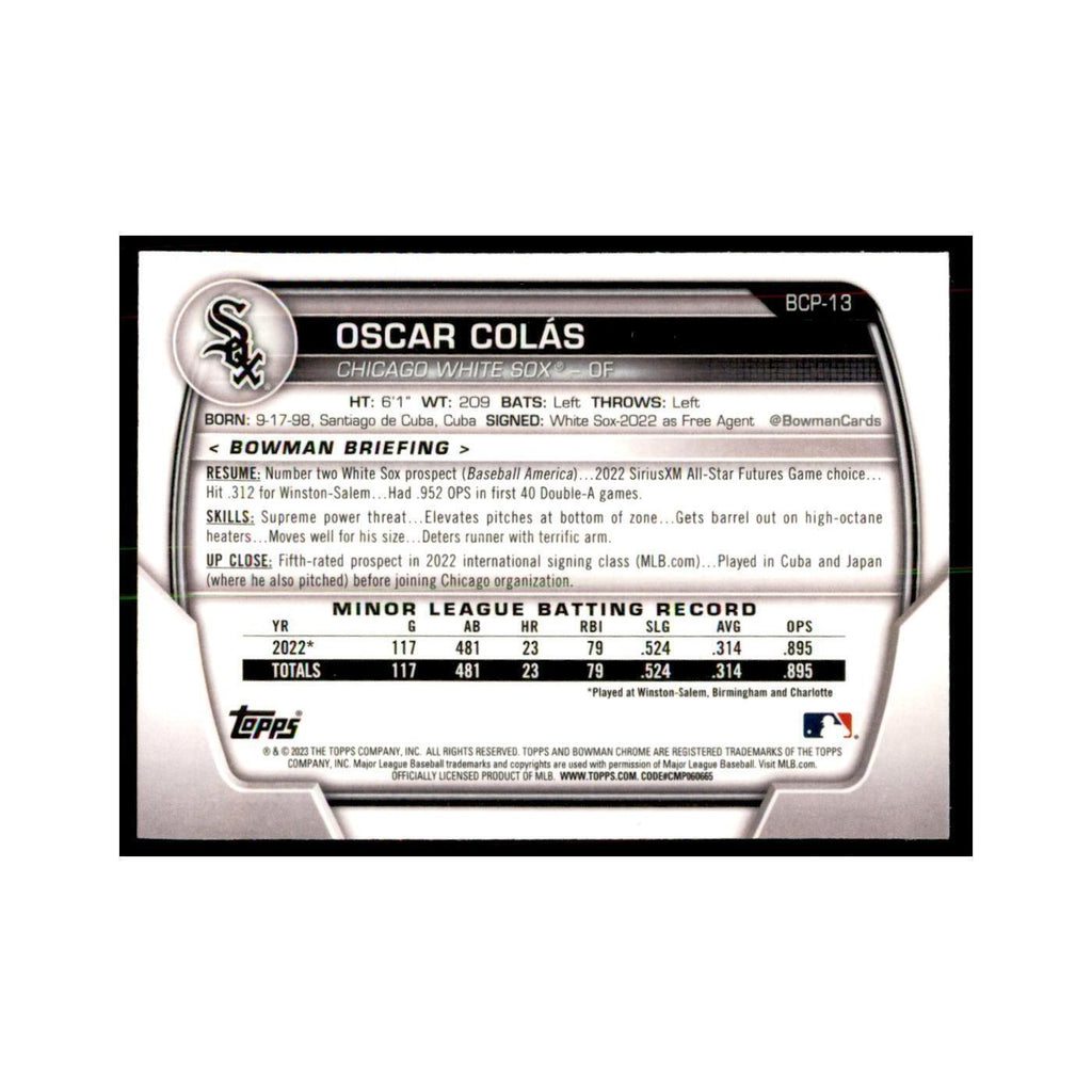 2023 Bowman Chrome Prospects Oscar Colas Baseball Cards #BCP-13