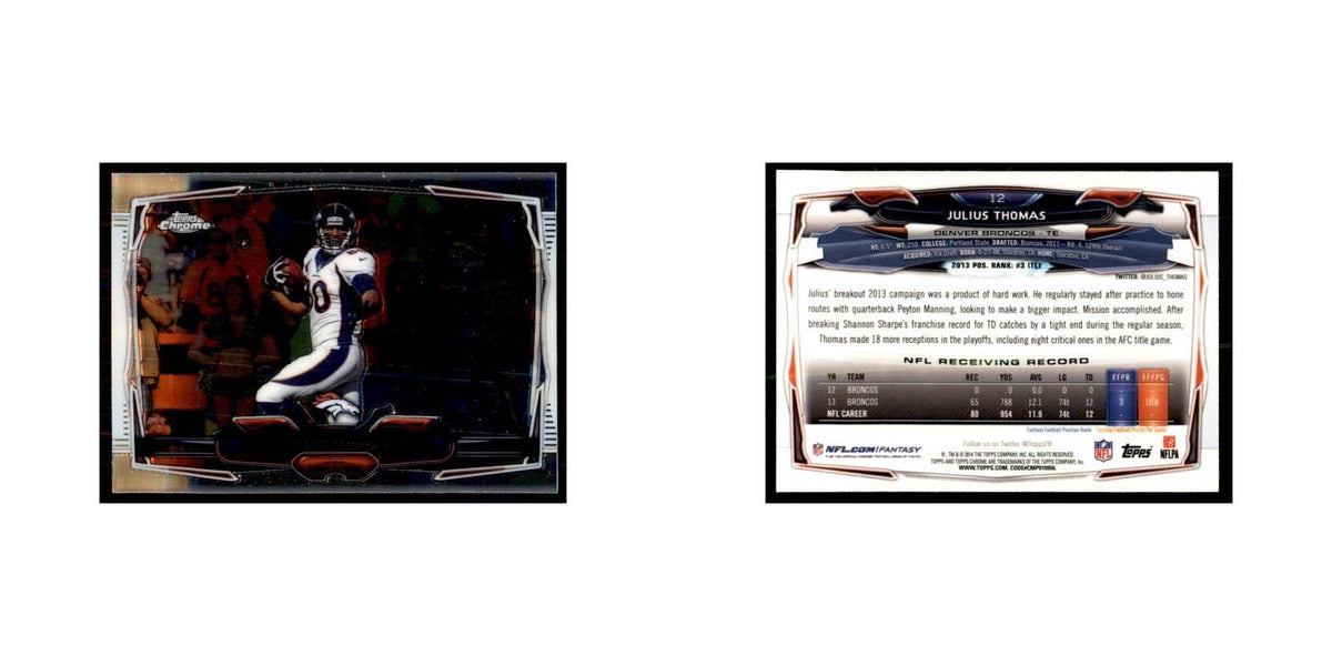 2014 Topps Chrome Mini Julius Thomas Football Cards #12
