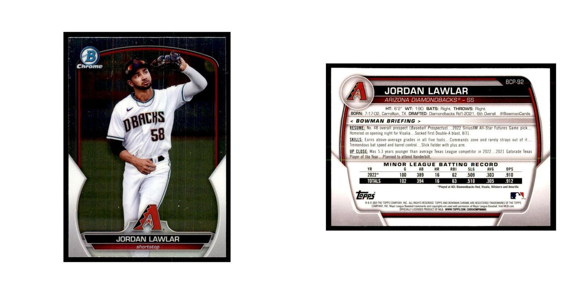 2023 Bowman Chrome Prospects Jordan Lawlar Baseball Cards #BCP-92