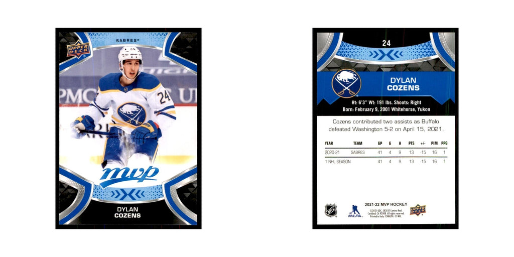 Dylan Cozens 2021 Upper Deck MVP #24 Hockey Cards Hockey Card NM