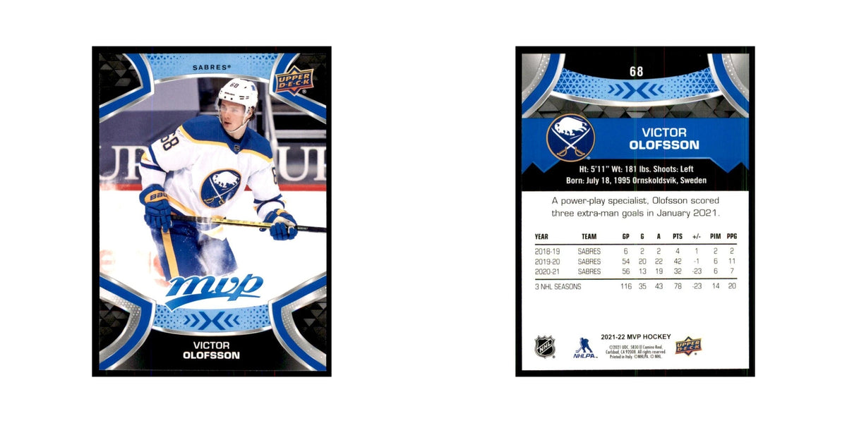 Victor Olofsson 2021 Upper Deck MVP #68 Hockey Cards Hockey Card NM