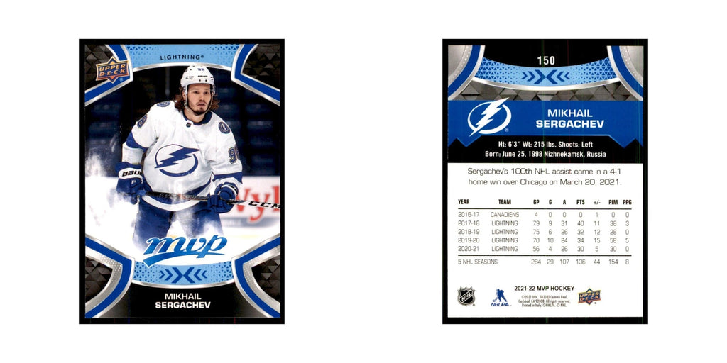 Mikhail Sergachev 2021 Upper Deck MVP #150 Hockey Cards Hockey Card NM