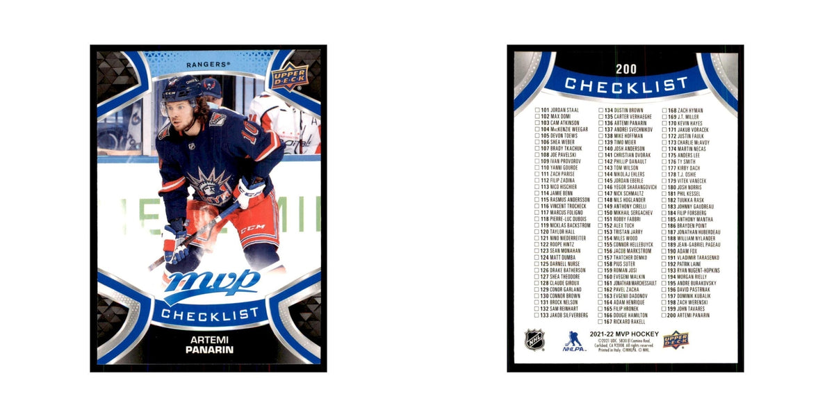 Artemi Panarin 2021 Upper Deck MVP #200 Hockey Cards Hockey Card NM