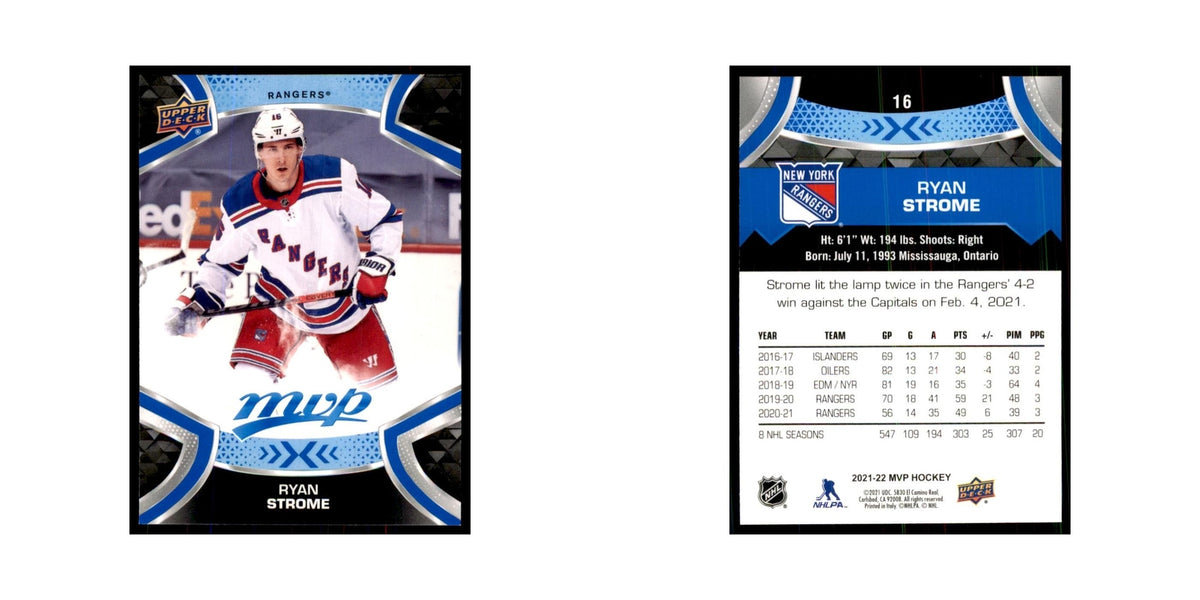 Ryan Strome 2021 Upper Deck MVP #16 Hockey Cards Hockey Card NM