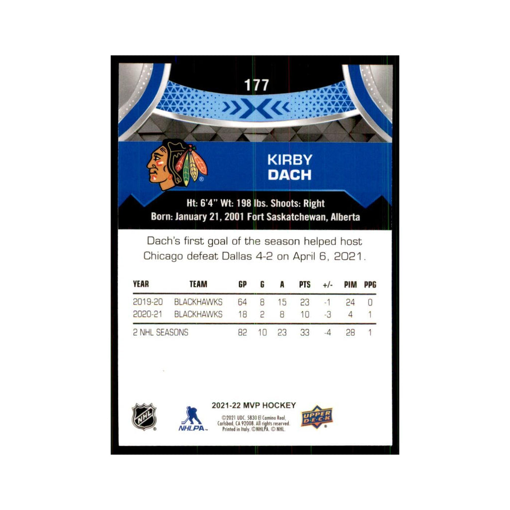 Kirby Dach 2021 Upper Deck MVP #177 Hockey Cards Hockey Card NM