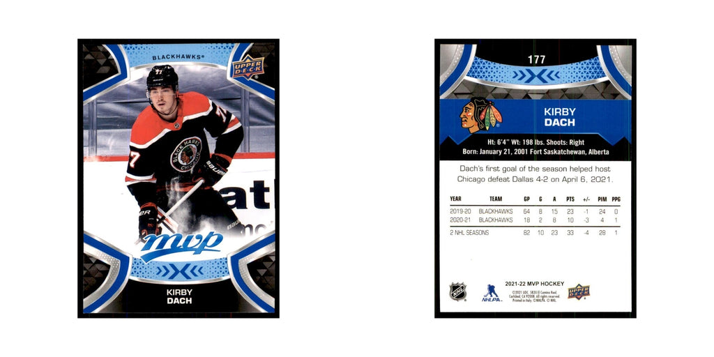 Kirby Dach 2021 Upper Deck MVP #177 Hockey Cards Hockey Card NM