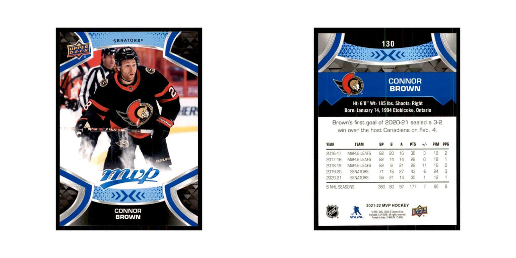 Connor Brown 2021 Upper Deck MVP #130 Hockey Cards Hockey Card NM