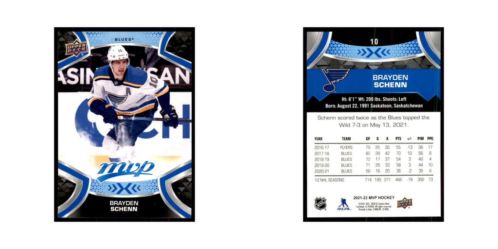 Brayden Schenn 2021 Upper Deck MVP #10 Hockey Cards Hockey Card NM