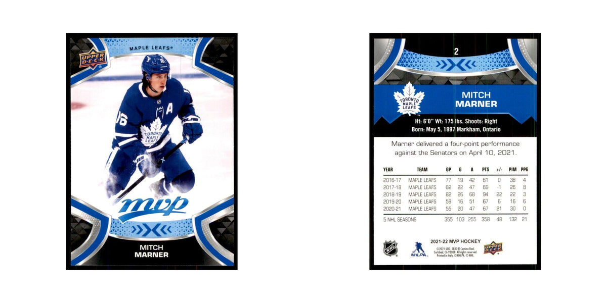 Mitch Marner 2021 Upper Deck MVP #2 Hockey Cards Hockey Card NM