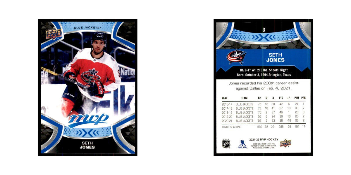 Seth Jones 2021 Upper Deck MVP #3 Hockey Cards Hockey Card NM