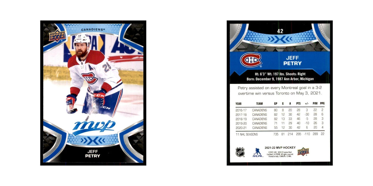 Jeff Petry 2021 Upper Deck MVP #42 Hockey Cards Hockey Card NM