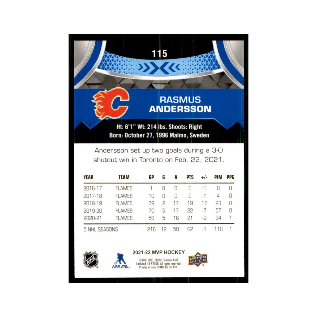 Rasmus Andersson 2021 Upper Deck MVP #115 Hockey Cards Hockey Card NM
