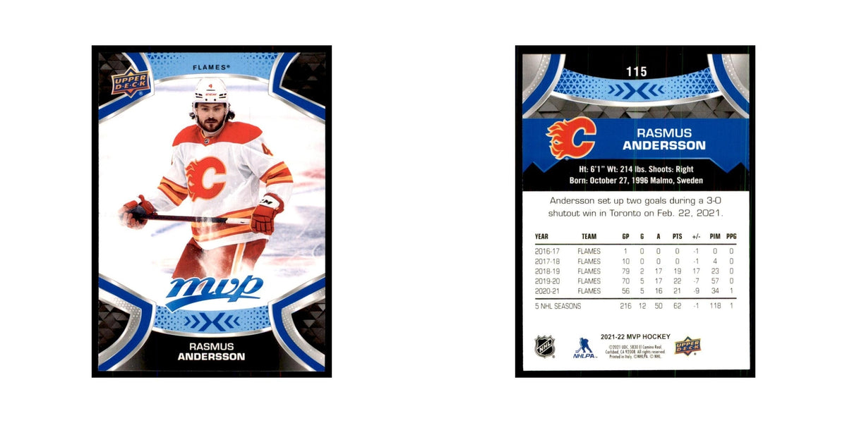 Rasmus Andersson 2021 Upper Deck MVP #115 Hockey Cards Hockey Card NM