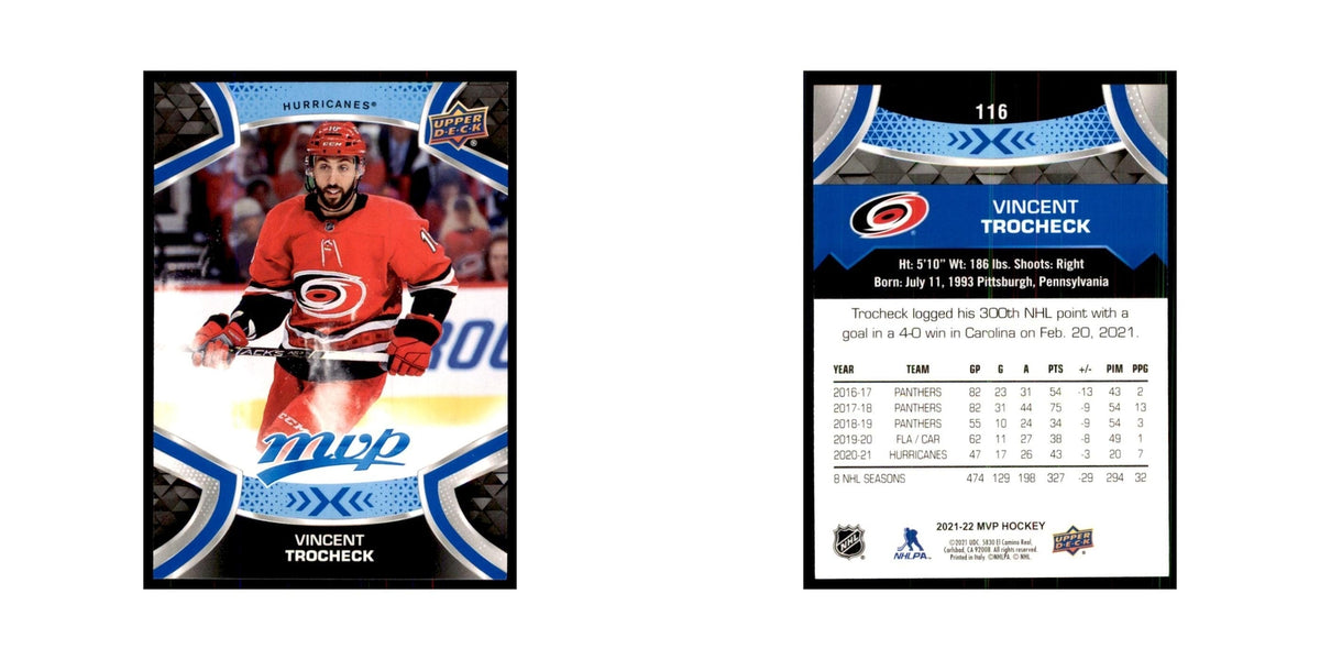 Vincent Trocheck 2021 Upper Deck MVP #116 Hockey Cards Hockey Card NM